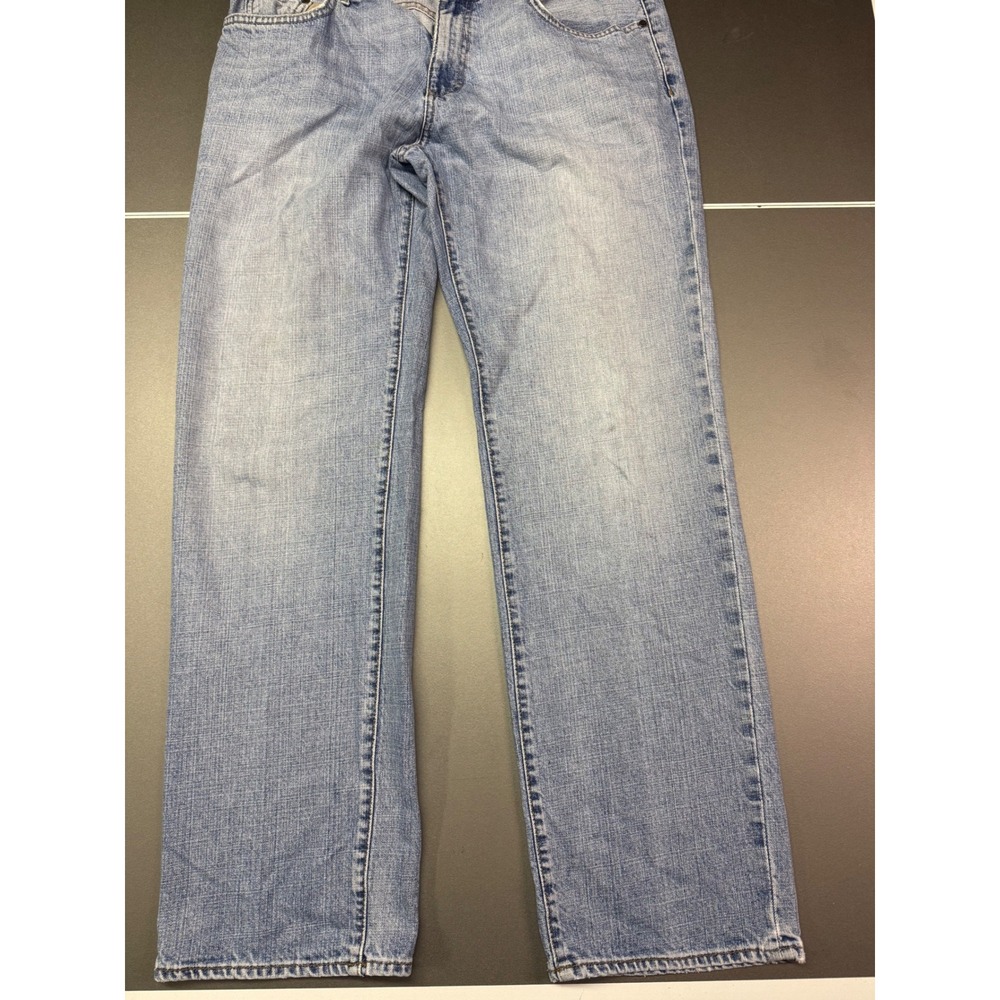 Chaps Denim Mens Straight Fit Light Wash Blue Jeans 36x32 100% Cotton